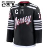 Børn NHL New Jersey Devils Trøje 2024-25 Fanatics Premium Nico Hischier Sort Tredje